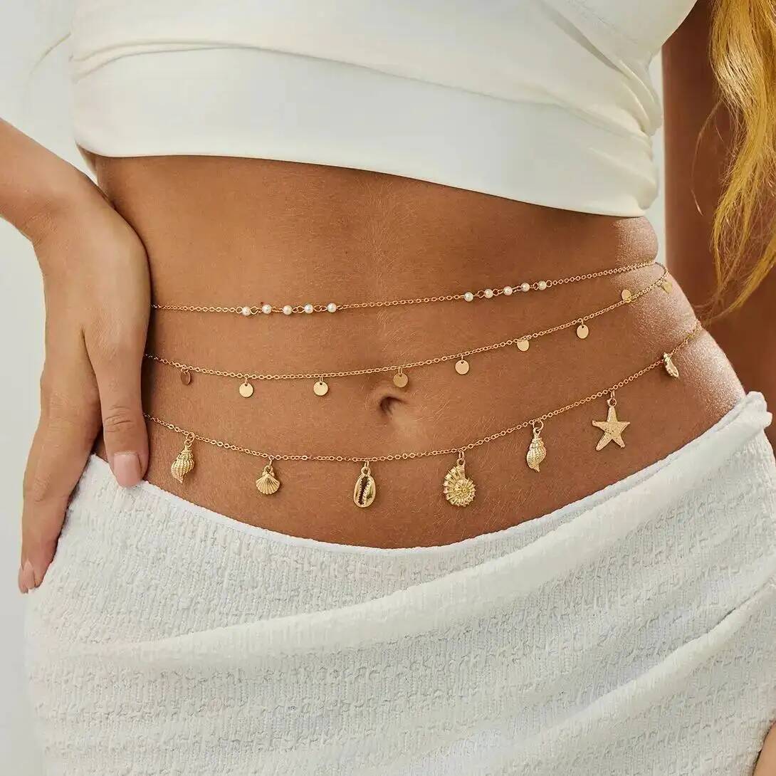 Body Jewelry Chain - IngeSight.Z 3 шт./компл. Boho морская звезда