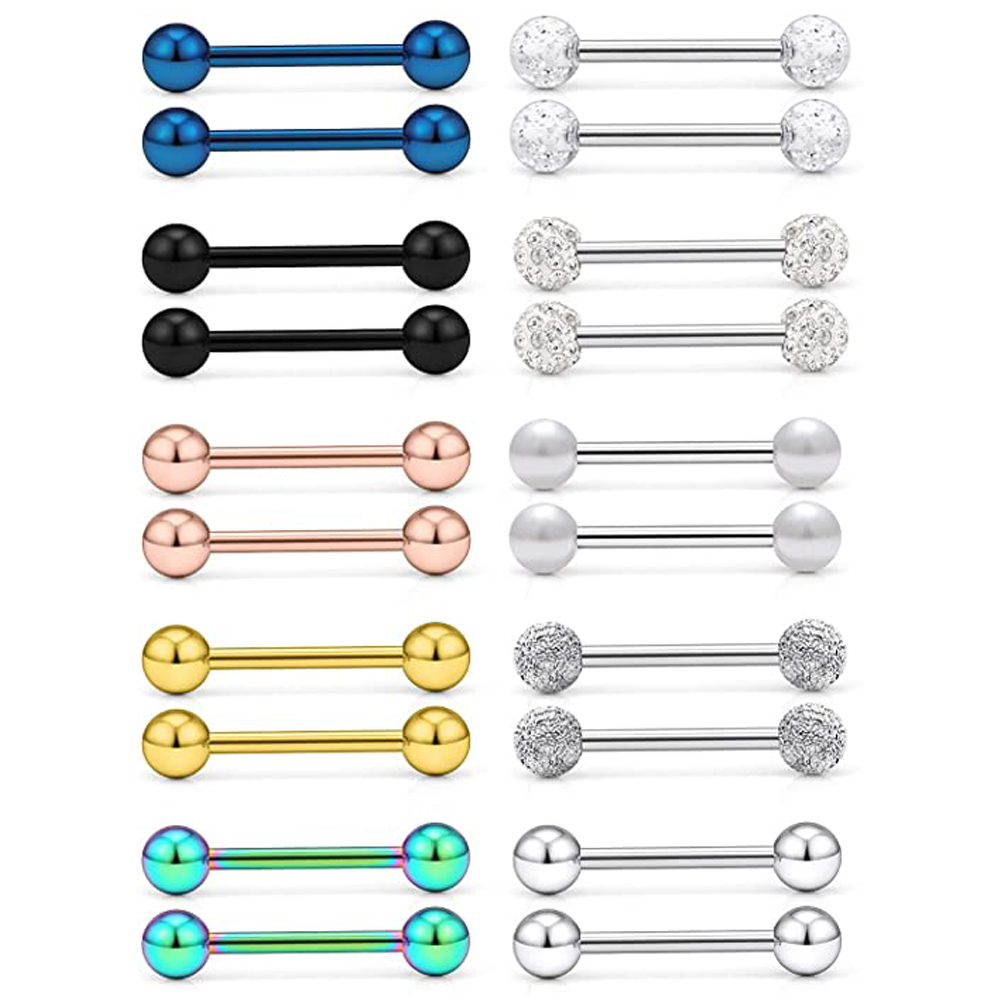 Body Jewelry Nipple Rings - Кольца для языка 14 г, кольца