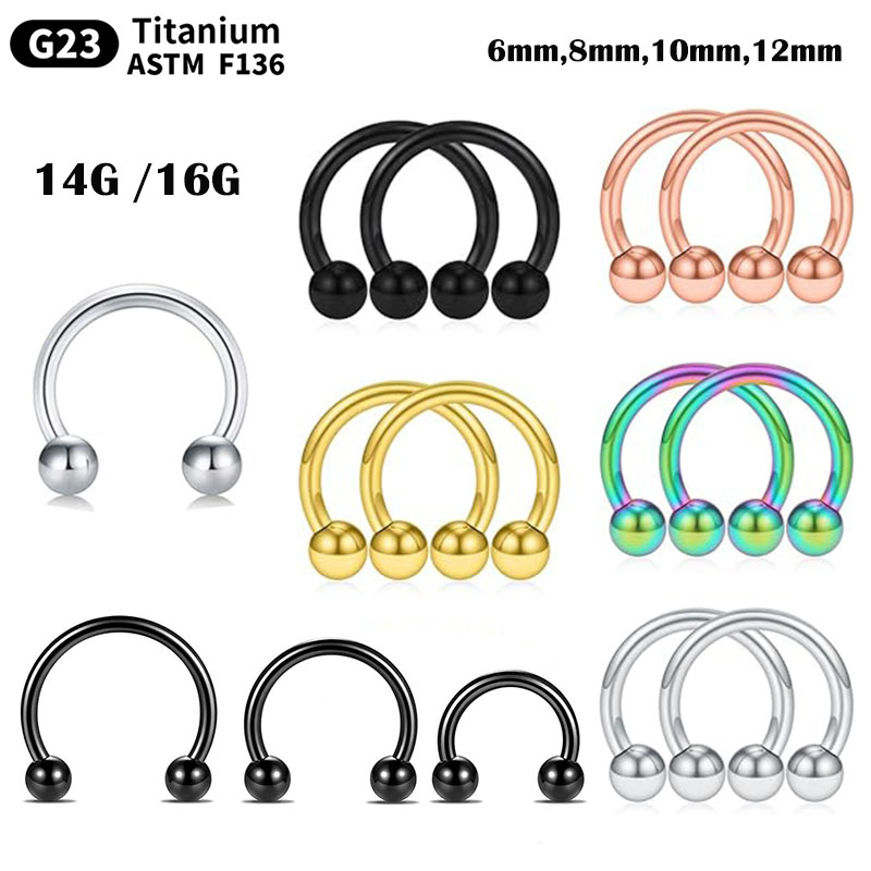 Body Jewelry Nipple Rings - 1/5 шт., титановое кольцо-подкова для перегородки,
