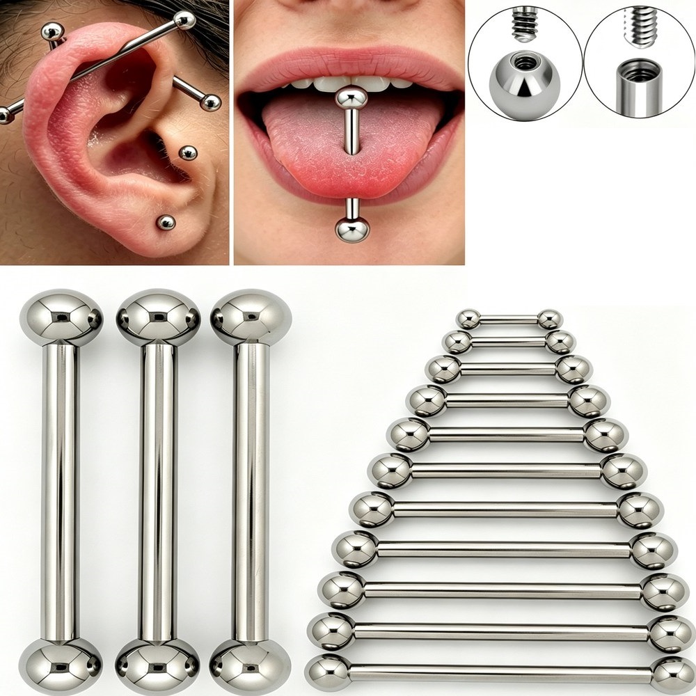 Body Jewelry Nipple Rings - Титановые прямые штанги 14G 16G G23
